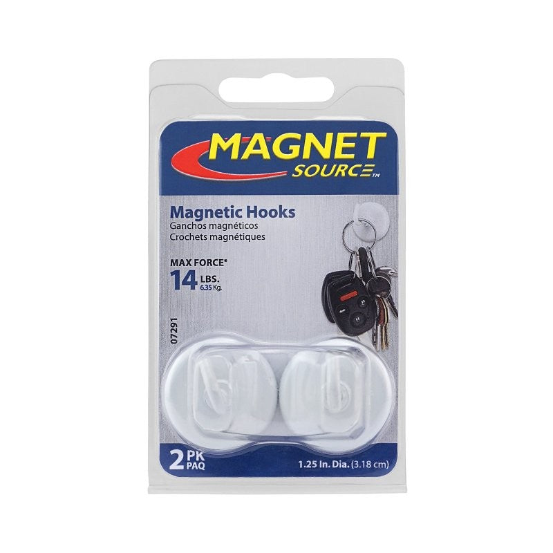 Magnet Source 07291 Magnetic Hook, 2-Hook, 14 lb