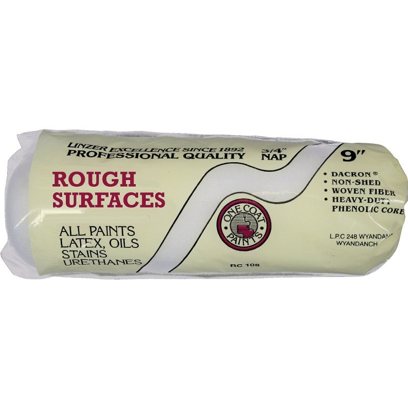 Linzer RC108-9 Paint Roller Cover, 3/4 in Thick Nap, 9 in L, Woven Fabric Cover, White