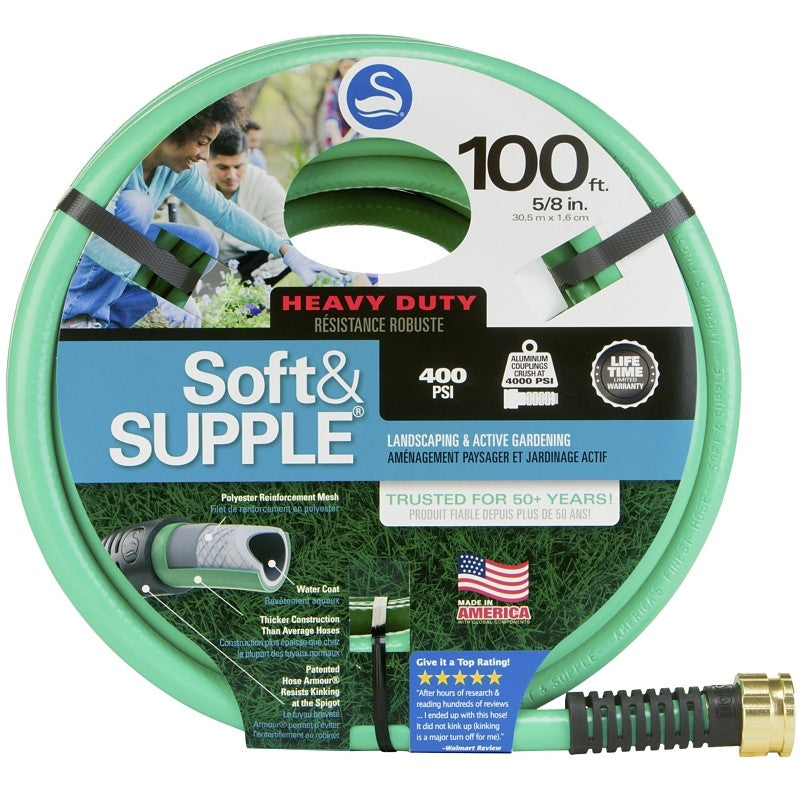 Swan SNSS58100 Garden Hose, 100 ft L, Rubber/Vinyl, Green