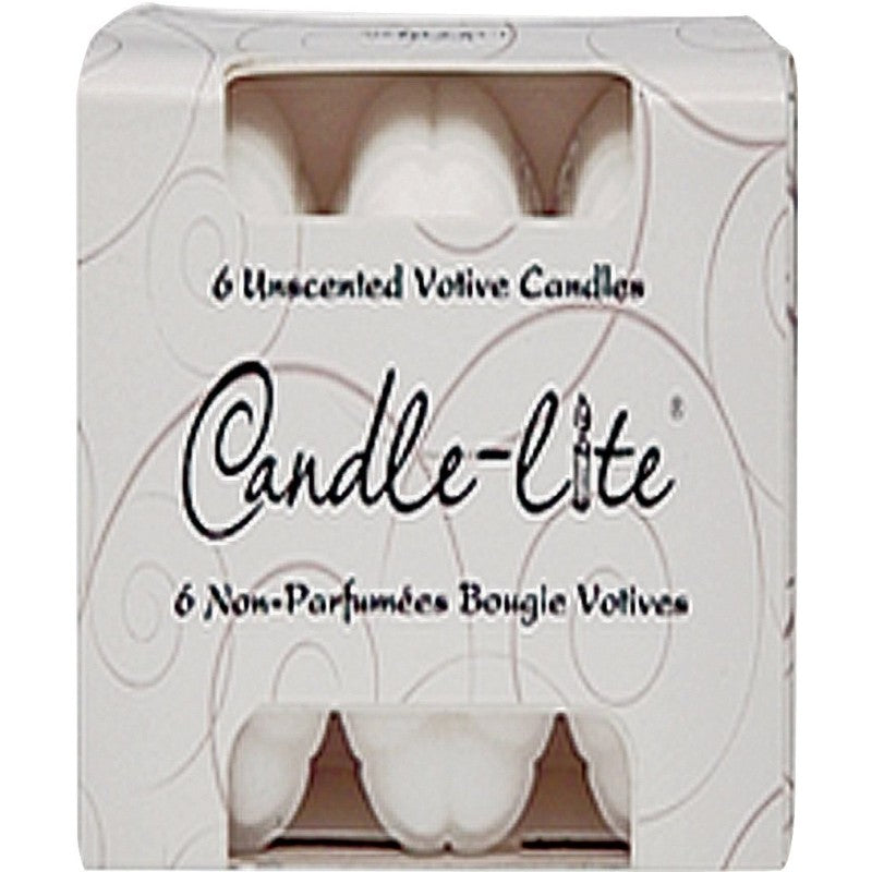 Candle-Lite 1601595 Votive Food Warmer Candle, White Candle, 10 hr Burning (Pack of 12)