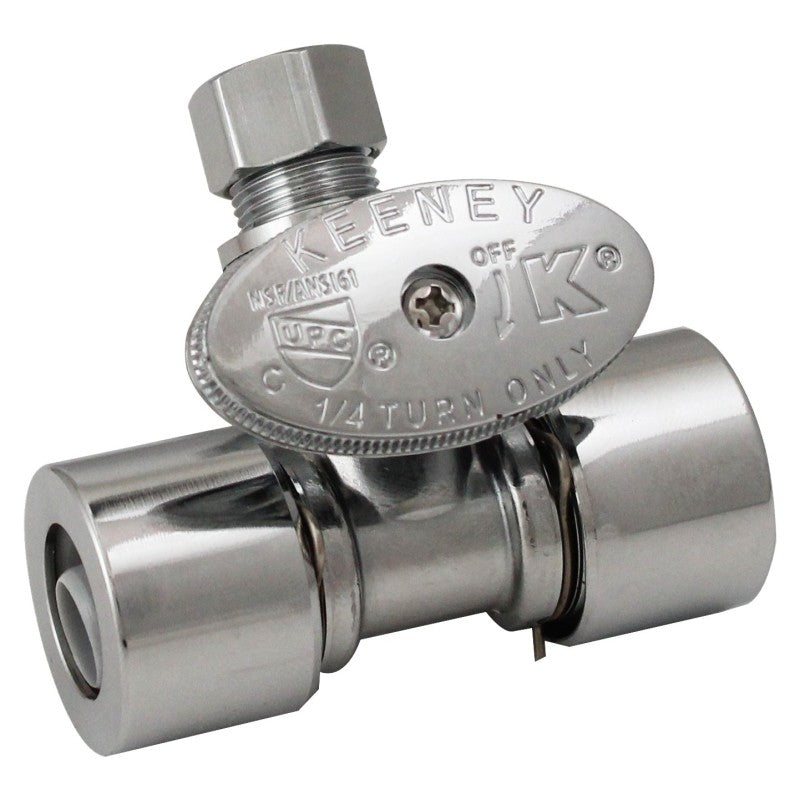 Plumb Pak K2802PCPO In-Line Valve, 1/2 x 1/2 x 3/8 in Connection, Brass Body