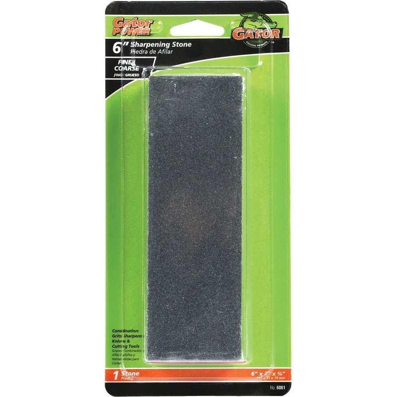 Gator 6061 Combination Sharpening Stone, 6 in L, 2 in W, 3/4 in Thick, Coarse/Medium, Aluminum Oxide Abrasive