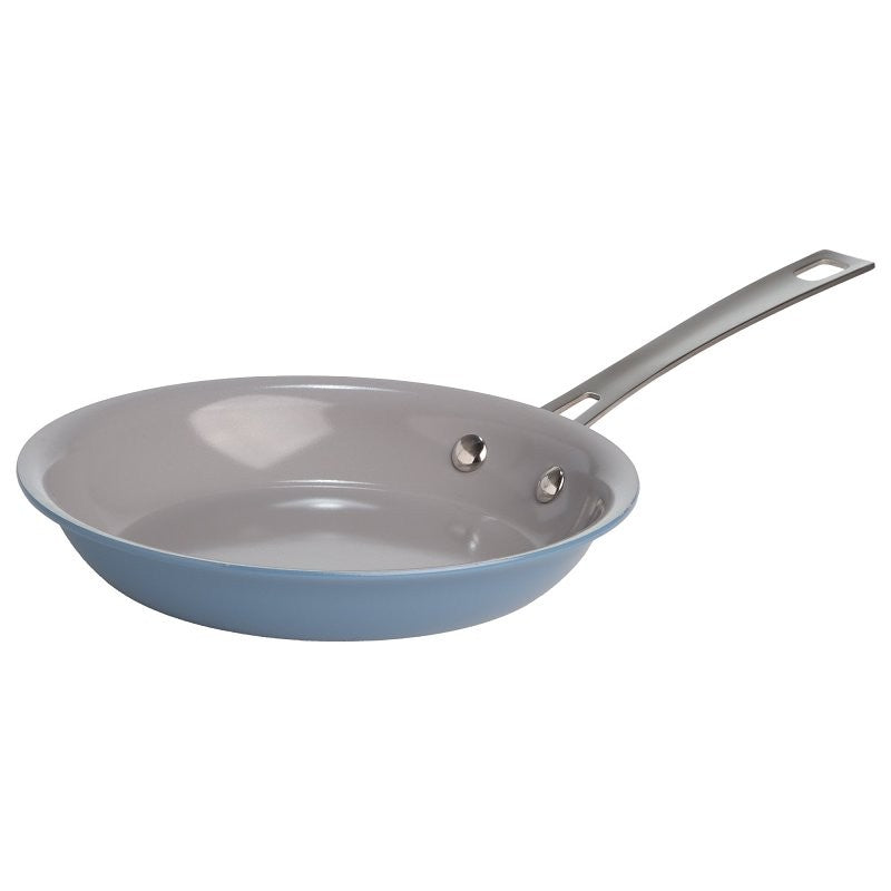 Ecolution EL11056-AS Fry Pan, 8 in Dia, Aluminum, Dusty Blue, Ceramic-Coated, Non-Stick: Yes, Dishwasher Safe: Yes