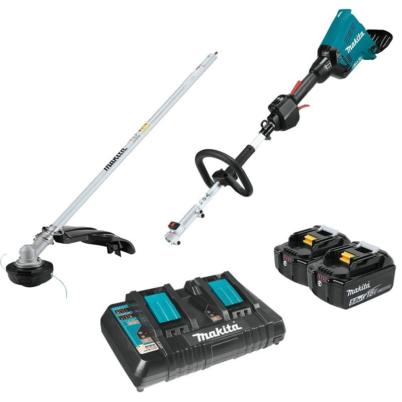 Makita XUX01M5PT Power Head Kit with String Trimmer Attachment, Battery Included, 5 Ah, 36 V, Lithium-Ion, 3 -Speed