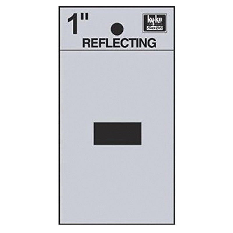 Hy-Ko RV-15/- Reflective Sign, Character:-, 1 in H Character, Black Character, Silver Background, Vinyl (Pack of 10)
