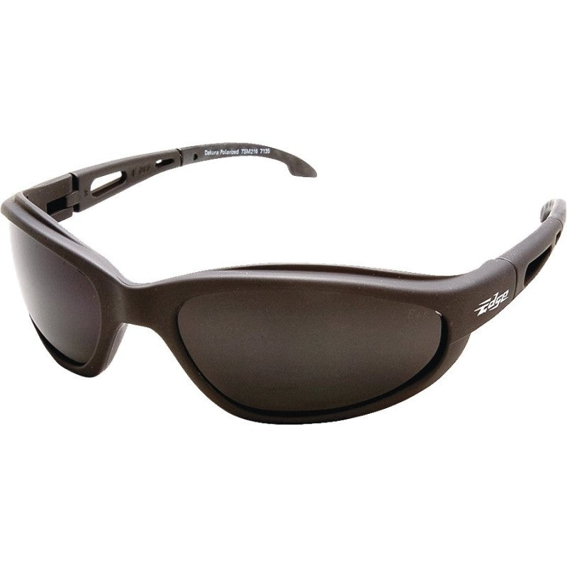 Edge TSM216 Polarized Safety Glasses, Smoke Lens, Black Frame, Unisex, Polycarbonate Lens, Full Frame, Nylon Frame