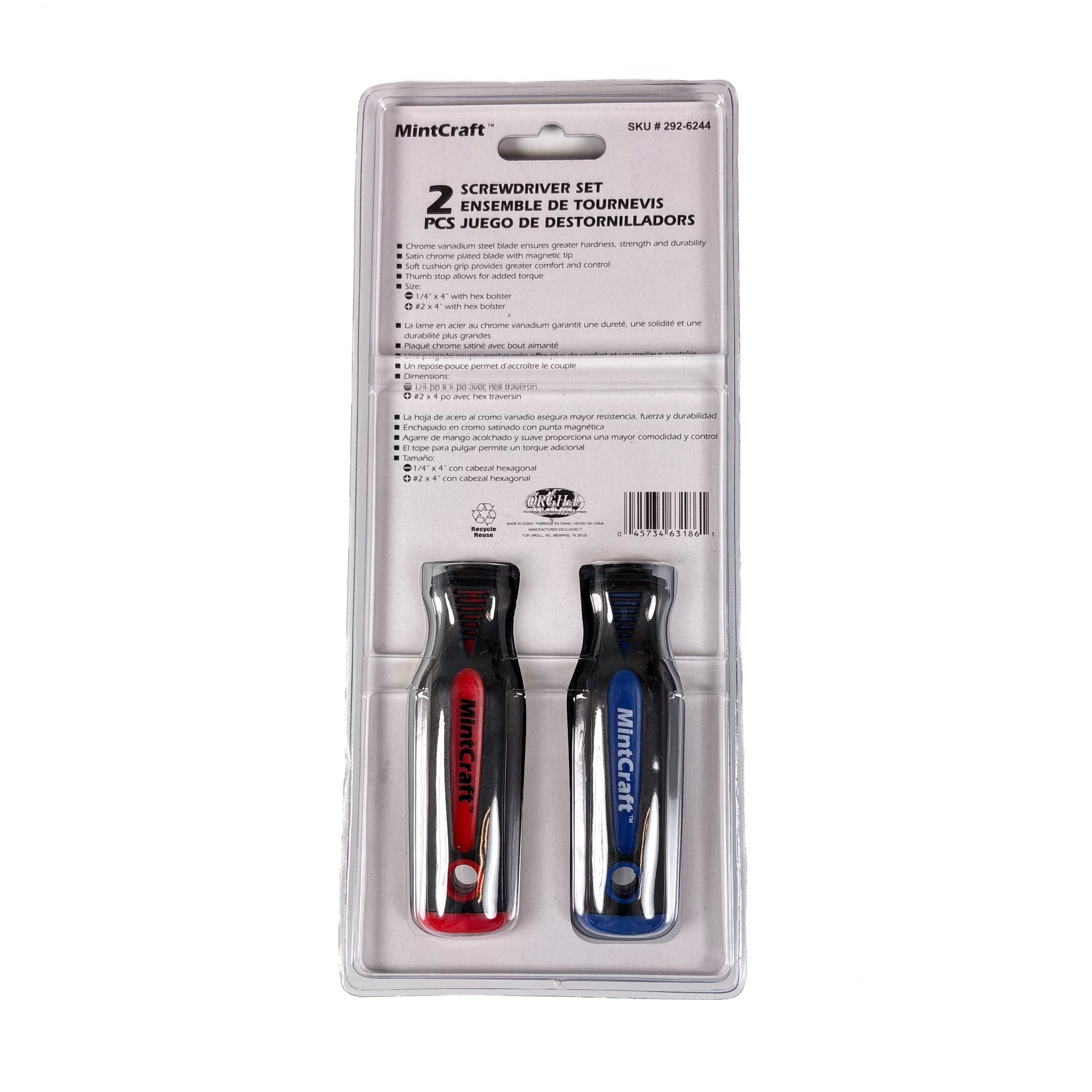 Ergonomic Screwdriver Set With Hex Drive Booster 2 Piece