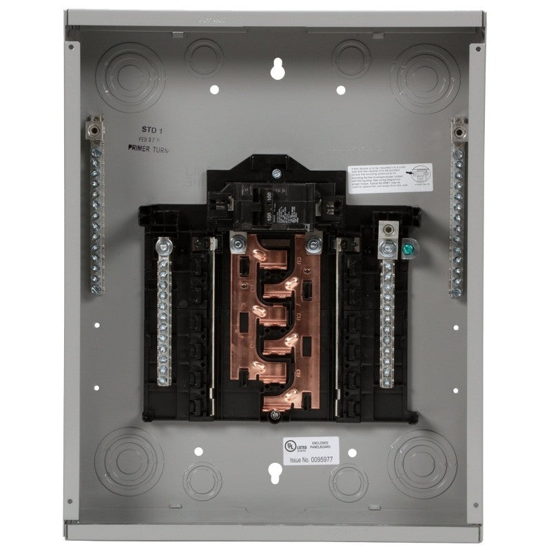 Siemens PN PN1224B1100C Assembled Load Center, 100 A, 12-Space, 24-Circuit, Main Breaker, Plug-On Neutral, Gray