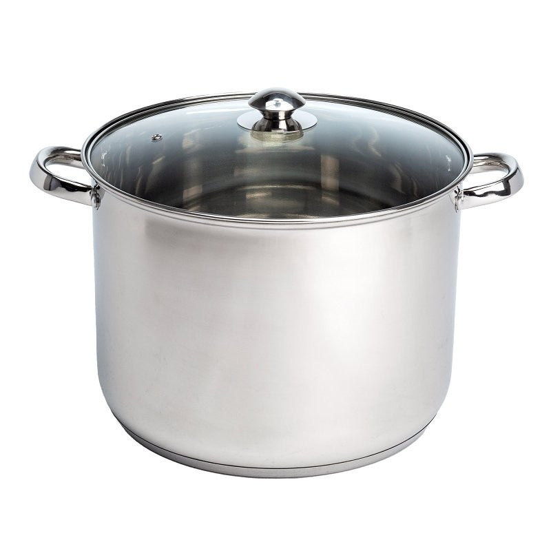 Ecolution Pure Intentions Series ESTL-4516 Stock Pot with Tempered Glass Lid, 16 qt Capacity, Stainless Steel (Pack of 2)