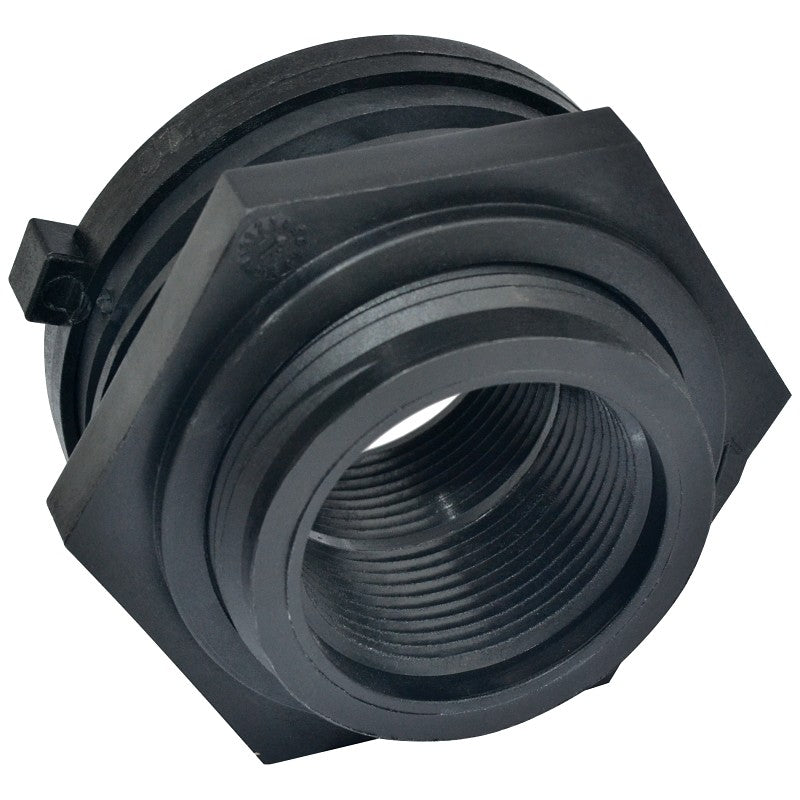 Green Leaf TF300PE Bulkhead Fitting with Gasket, 3 in, FNPT, EPDM/Polyethylene/Polypropylene