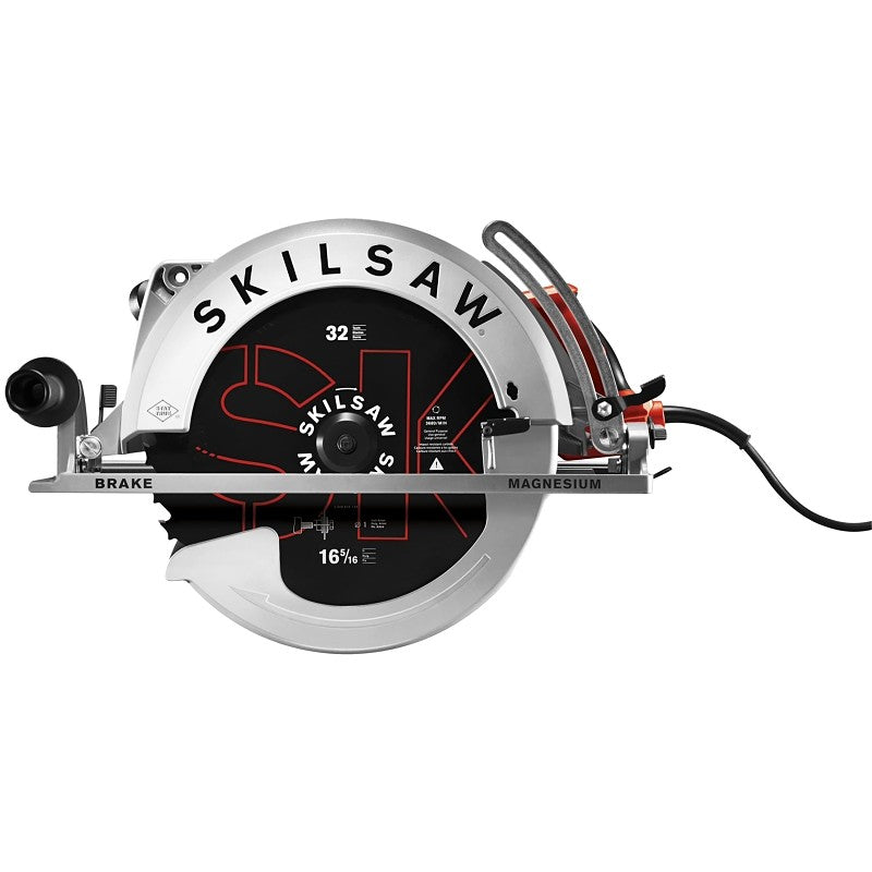 Skilsaw SPT70V-11 Worm Drive Saw, 15 A, 16-15/16 in Dia Blade, 1 in Arbor, 4-5/16 to 6-1/4 in D Cutting, 45 deg Bevel