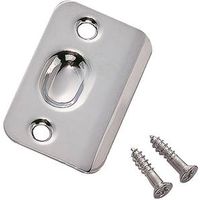 Rounded Corner Strike Plate Polished Chrome on Solid Brass