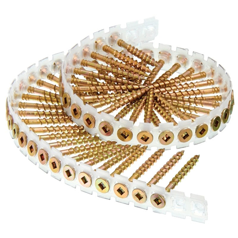 Senco 08F Series 08F175Y Screw, 2/3 in Thread, 1-3/4 in L, Flat Head, #2 Drive, Steel, Zinc