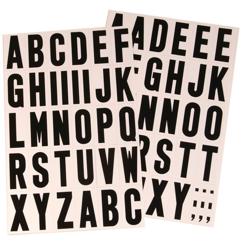 Hy-Ko MM-7L Packaged Letter Set, 7.72 in W x 11.66 in H Dimensions, 1-3/4 in H Character, Black Character, Vinyl
