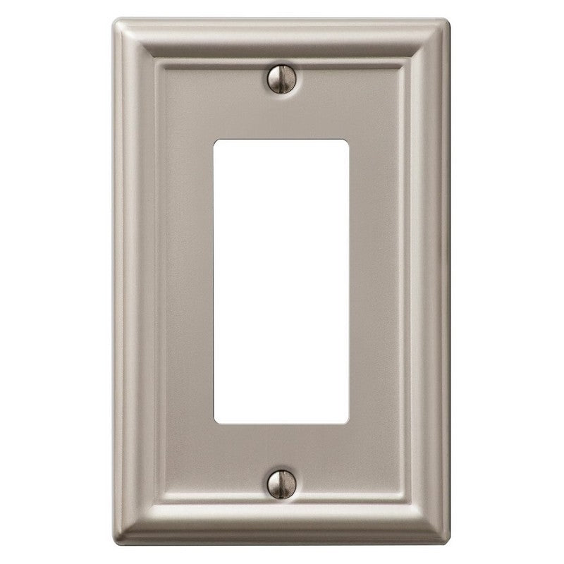 AmerTac Chelsea 149RBN Wallplate, 4-7/8 in L, 3-1/8 in W, 1 -Gang, Steel, Brushed Nickel