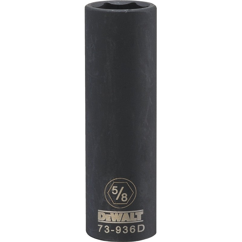 DEWALT DWMT73936OSP Impact Socket, 5/8 in Socket, 1/2 in Drive, 6-Point, CR-440 Steel, Black Oxide