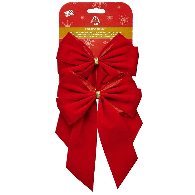 Holidaytrims 7320 Gift Bow, Velvet, Red, 2 PK (Pack of 36)
