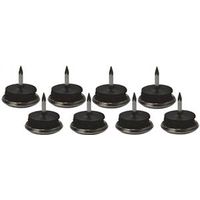 Chrome Metal Cushion Nail On Furniture Glides 7/8 Inch 8 Pack