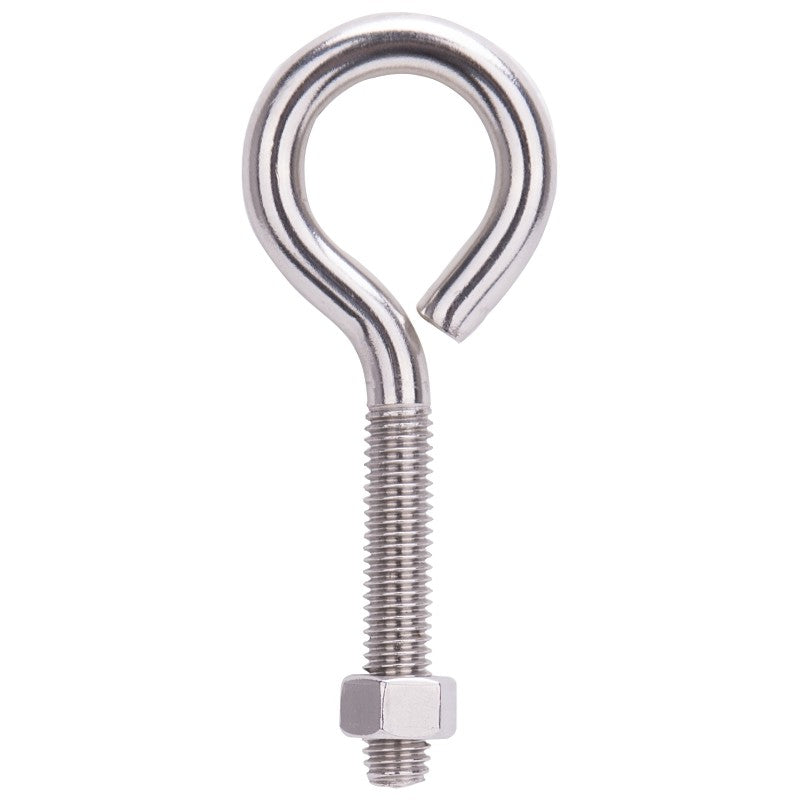 ProSource LR298 Eye Bolt, 9.5 mm Thread, Machine Thread, 2 in L Thread, 1-5/8 in Dia Eye, 414 lb Working Load (Pack of 10)
