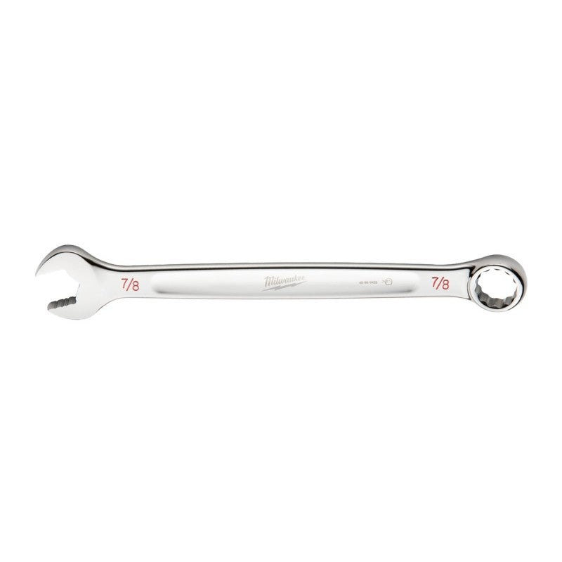 Milwaukee 45-96-9428 Combination Wrench, SAE, 7/8 in Head, 11.61 in L, 12-Point, Steel, Chrome