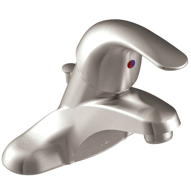 Moen Adler Series WSL84502SRN Bathroom Faucet, 1.2 gpm, 1-Handle, Metal, Brushed Nickel, Lever Handle
