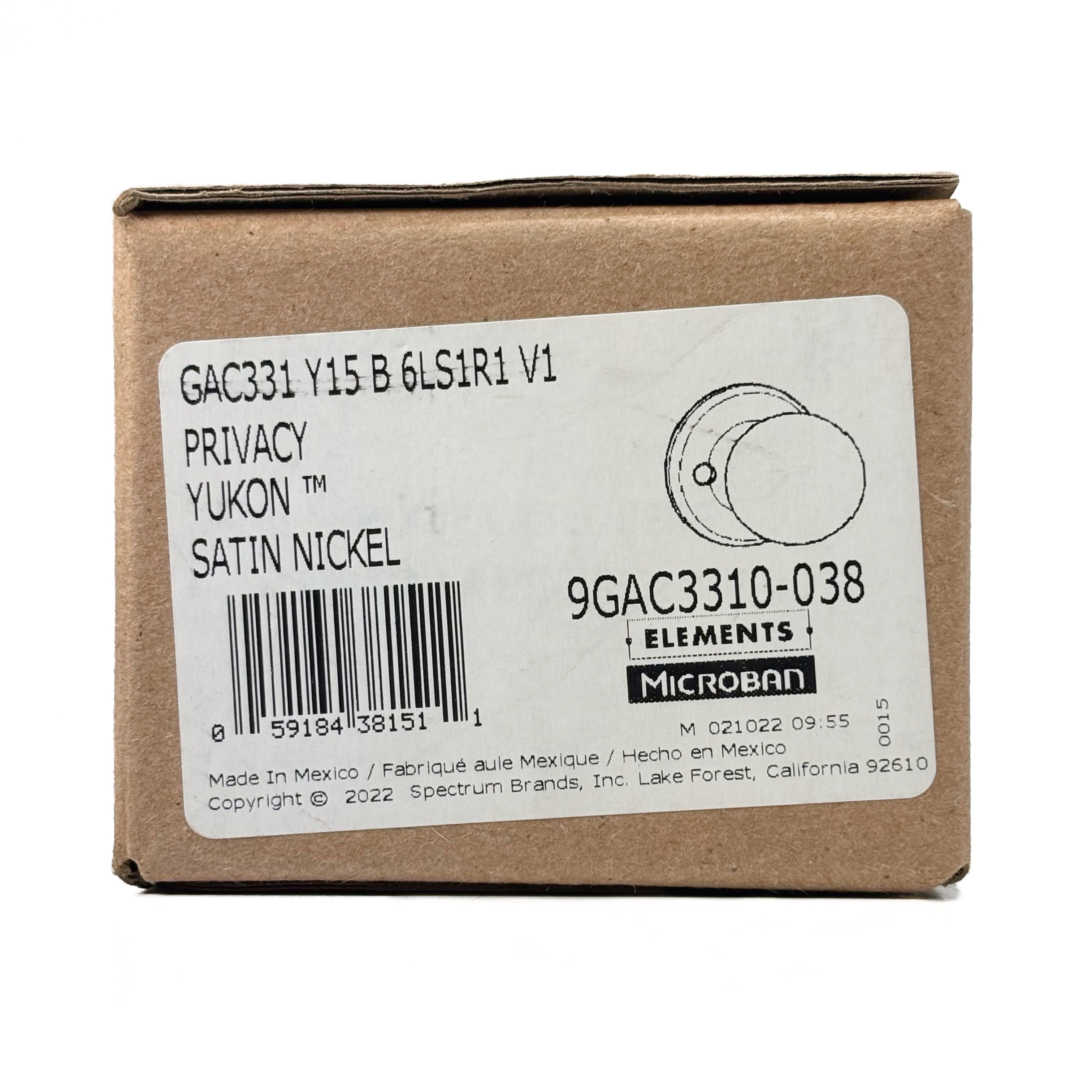 Bed and Bath Yukon Privacy Lockset Satin Nickel
