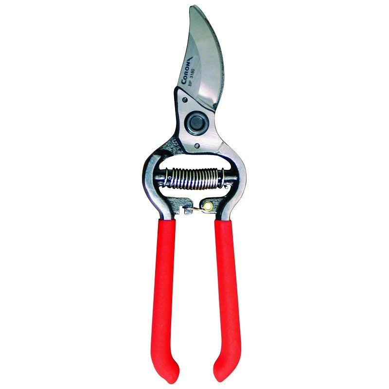 Corona BP 3180D Bypass Pruner, 1/2 in Cutting Capacity, Steel Blade, Non-Slip Grip Handle