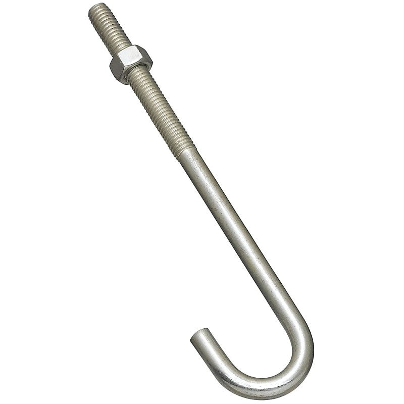 National Hardware 2195BC Series N232-967 J-Bolt, 3/8-16 Thread, 3 in L Thread, 7 in L, 225 lb Working Load, Steel, Zinc (Pack of 10)