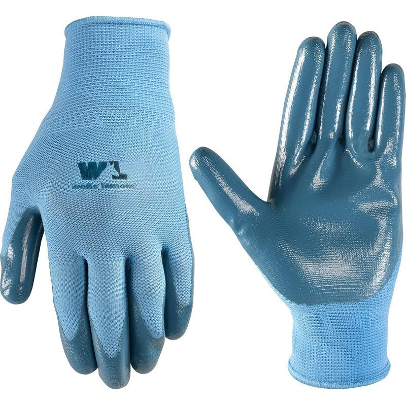 Wells Lamont 497-L Gloves, Breathable, Women's, L, Nitrile Coating, Polyester Glove, Multi-Color