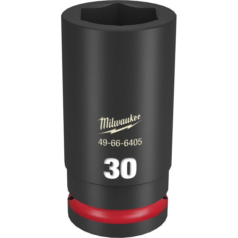 Milwaukee SHOCKWAVE Impact Duty Series 49-66-6405 Deep Impact Socket, 30 mm Socket, 3/4 in Drive, Square Drive, 6-Point