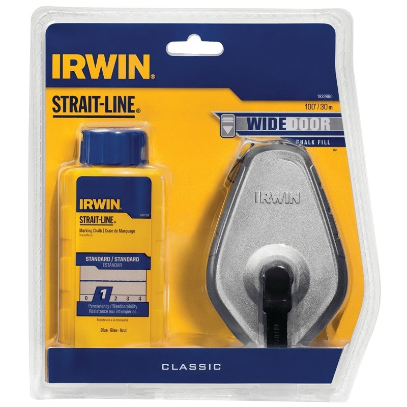 Irwin Strait-Line IWHT48441BC Chalk Reel, 100 ft L Line, 1:1 Gear Ratio