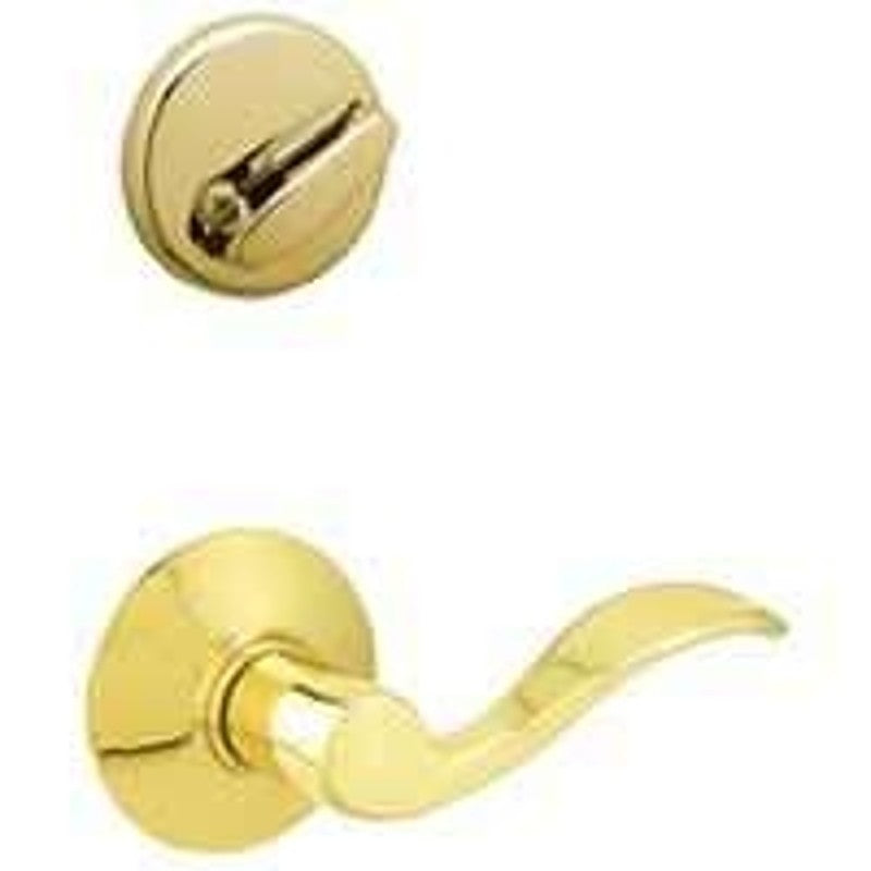 Schlage F59ACC605RH Handleset Interior Trim, Wave, 1 Grade, Thumbturn Lock, Keyed Different Key, Metal, Bright Brass