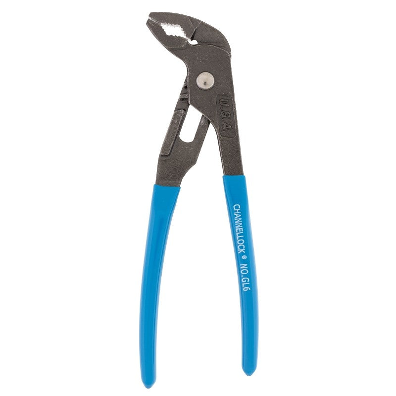 Channellock GRIPLOCK Series GL6 Tongue and Groove Plier, 6-1/2 in OAL, 1.06 in Jaw Opening, Blue Handle, 1 in L Jaw