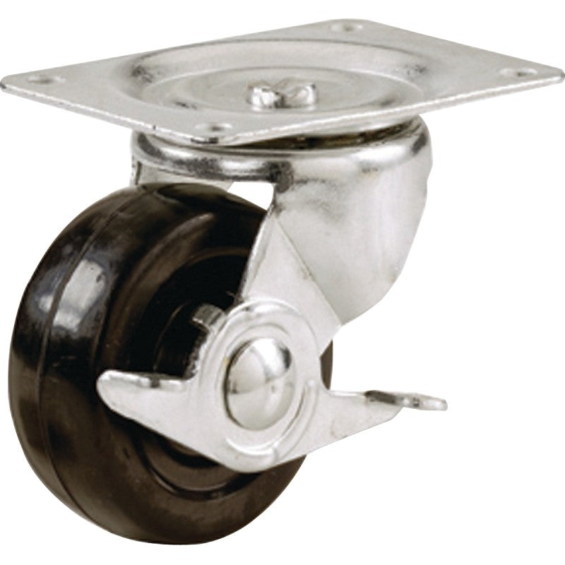 Shepherd Hardware 9509 Swivel Caster, 1-7/8 x 2-5/8 in Plate, 3 in L x 1.9 in W x 2.5 in H Dimensions, 2 in Dia Wheel