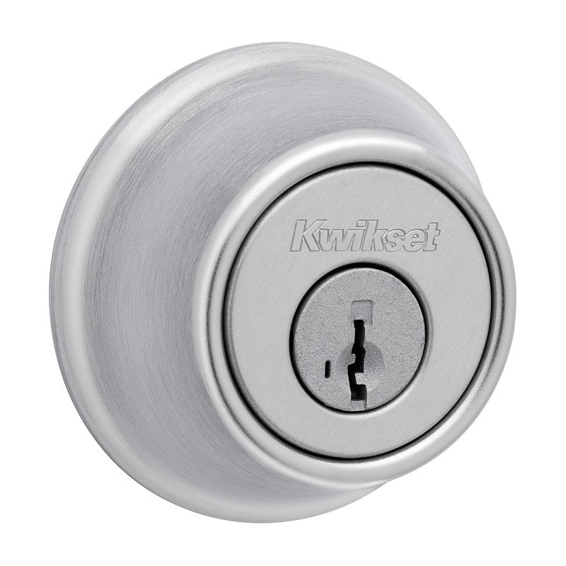 Kwikset 660 Series Series 660M 26D SMT C Deadbolt, Traditional, 3 Grade, Keyed Key, Zinc, Satin Chrome, KW1 Keyway, 1/PK