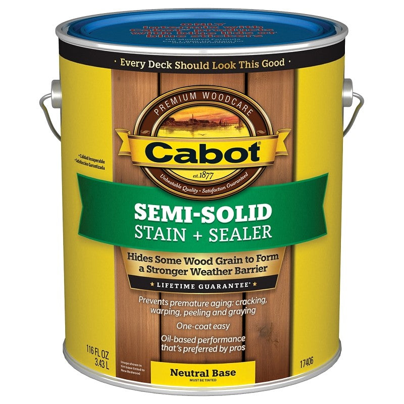 Cabot 140.0017406.007 Semi-Solid Deck and Siding Stain, Liquid, 1 gal (Pack of 4)