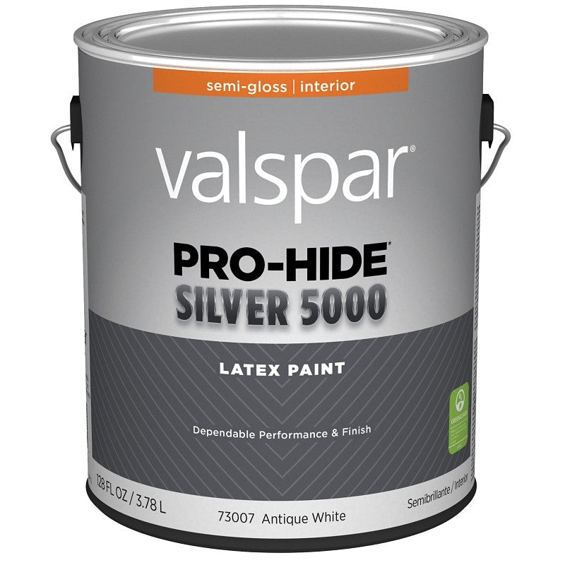 Valspar Pro-Hide 7300 Series 028.0073007.007 Interior Paint, Semi-Gloss Sheen, Antique White, 1 gal (Pack of 4)