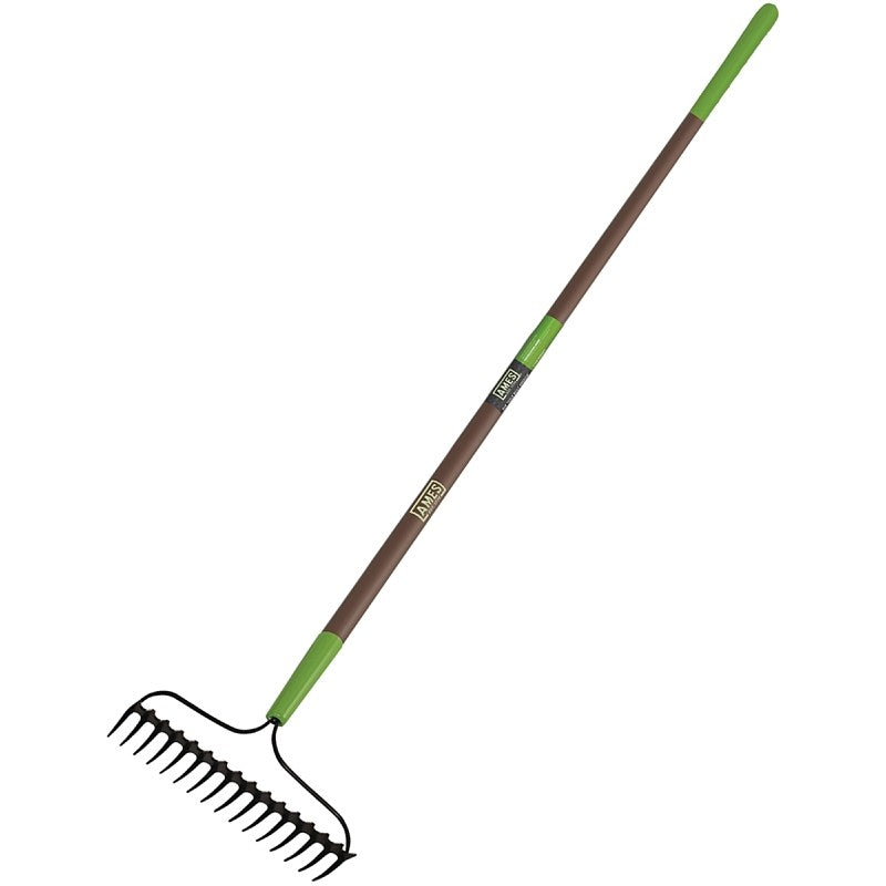 Ames 28252100 Bow Rake, 3-5/8 in L Head, 15-3/4 in W Head, 16-Tine, Steel Tine, Steel Head, 57-1/2 in L Handle