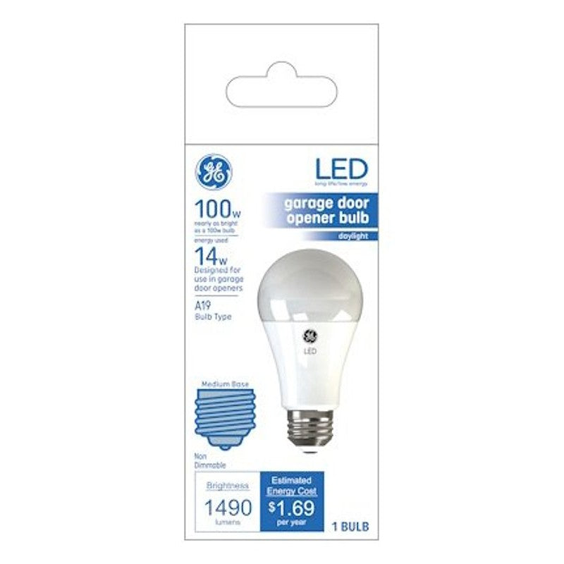 GE 93116046 LED Bulb, General Purpose, A19 Lamp, 100 W Equivalent, Medium Lamp Base, Frosted, Daylight Light