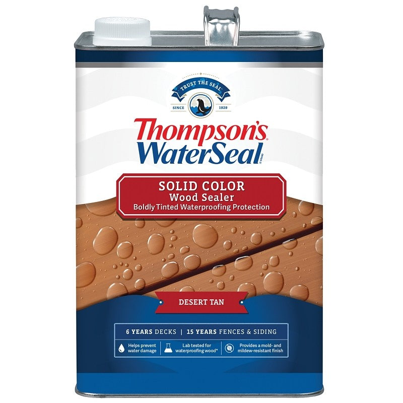 Thompson's WaterSeal TH.093701-16 Wood Sealer, Solid, Desert Tan, 1 gal (Pack of 4)