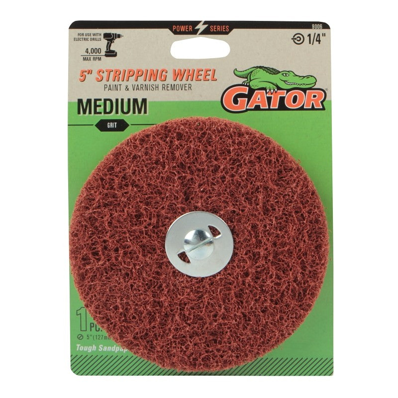 Gator 9006 Paint and Varnish Removing Wheel, 5 in Dia, 1/4 in Arbor