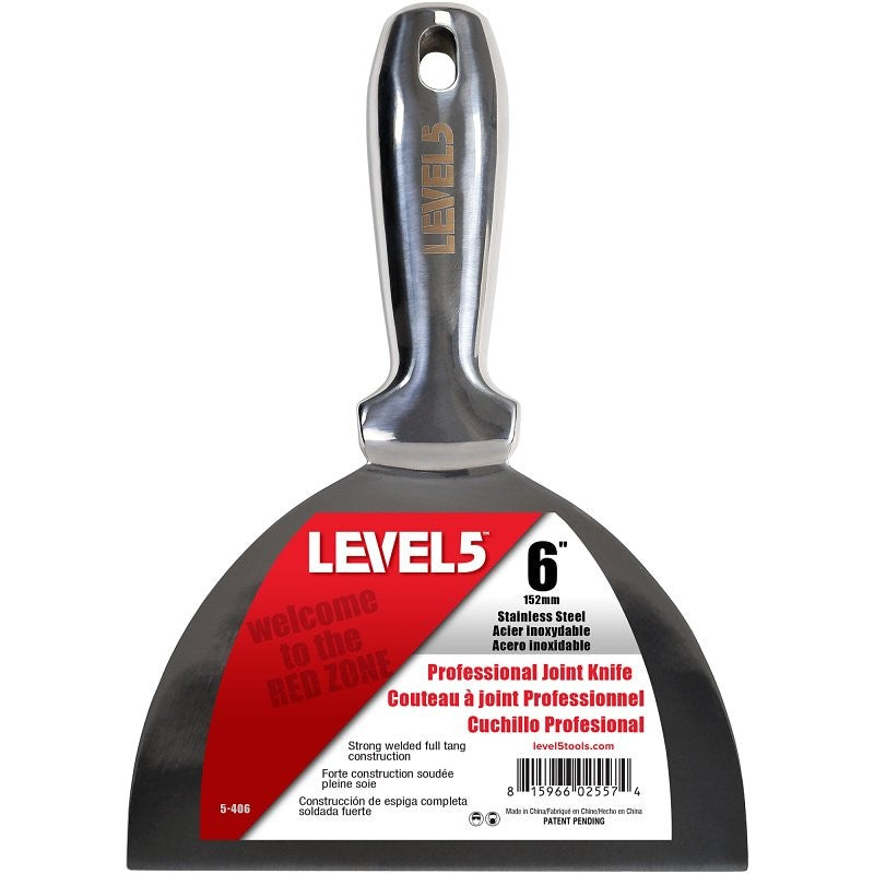Level5 5-406 Joint Knife, 6 in W Blade, Stainless Steel Blade, Full-Tang Blade, Comfortable, Curved Handle (Pack of 4)