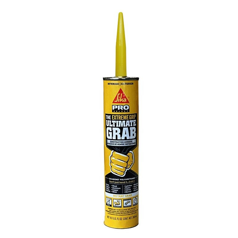 SikaBond 476098 Ultimate Grab Adhesive, Gray, 10.1 fl-oz Cartridge