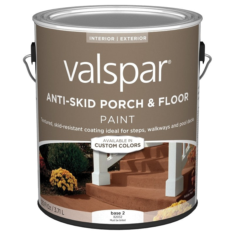 Valspar 024.0082032.007 Porch and Floor Paint, Base 2, 1 gal, 100 sq-ft/gal Coverage Area (Pack of 4)