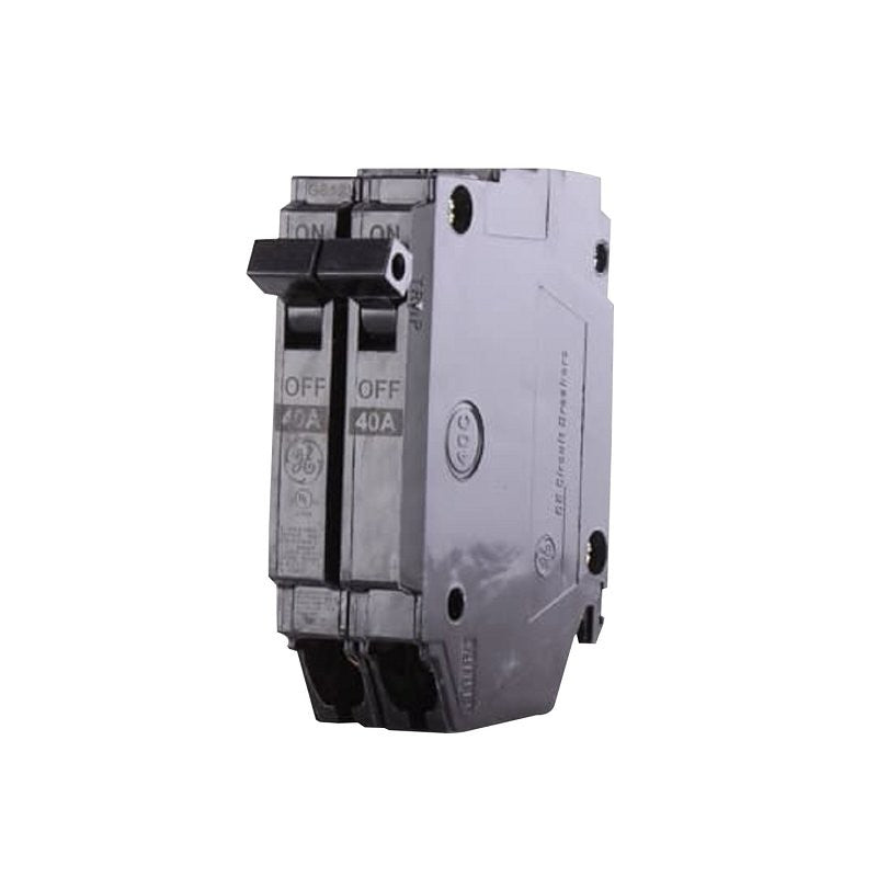 GE THQP240 Feeder Circuit Breaker, Type THQP, 40 A, 2-Pole, 120/240 V, Non-Interchangeable Trip, Plug