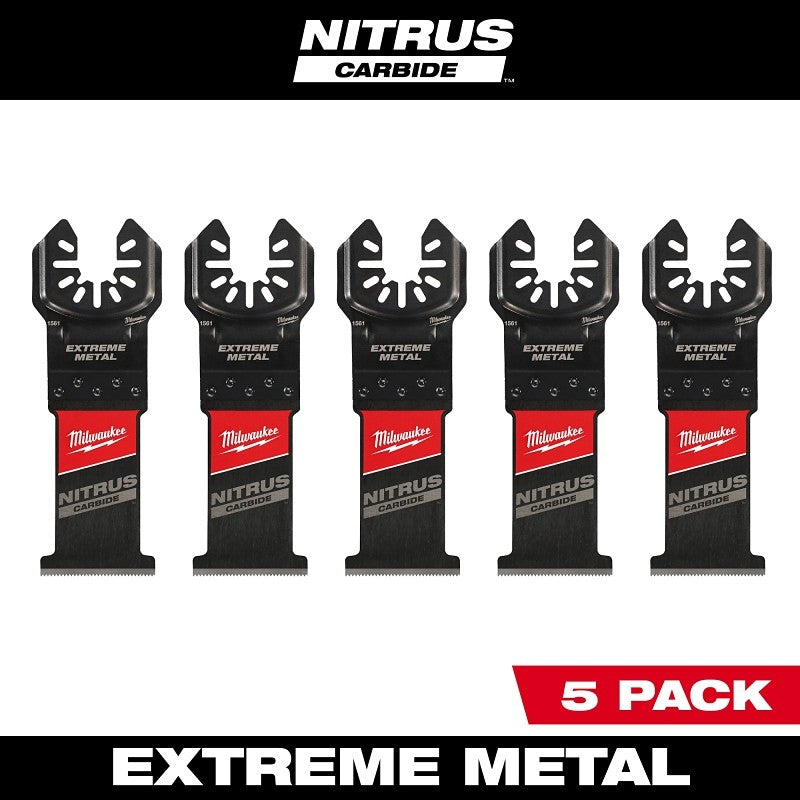 Milwaukee NITRUS CARBIDE Series 49-25-1565 Oscillating Multi-Tool Blade, Carbide, 1-3/8 in D Cutting, 5/PK