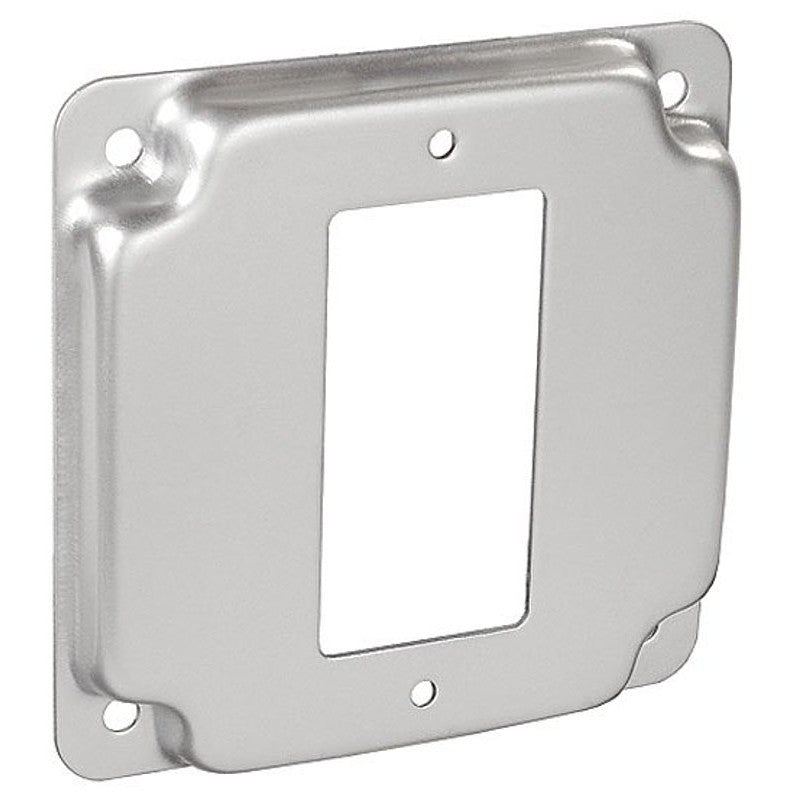 Southwire G1947-UPC Box Cover with GFCI Opening, 1/2 in L, 4 in W, Square, 1-Gang, Steel, Silver, Galvanized