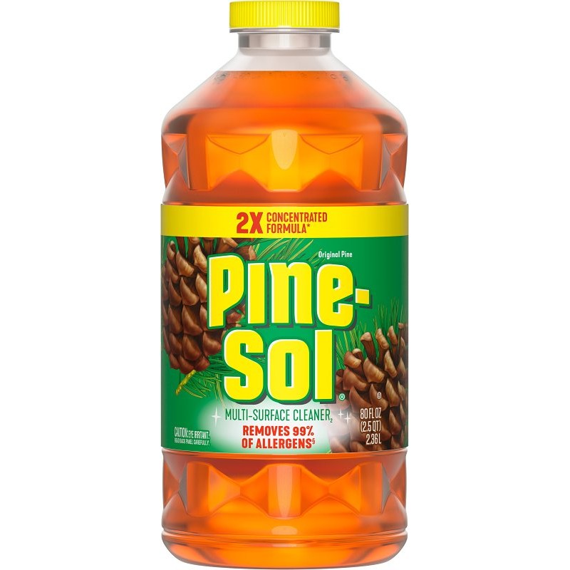 Pine-Sol 10041294601600 Multi-Surface Cleaner and Disinfectant, 80 oz, Bottle, Liquid, Original Pine (Pack of 6)