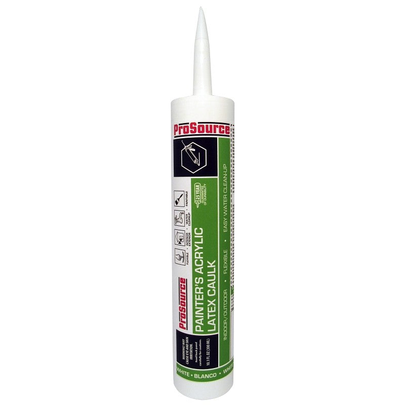 ProSource 7850000 Acrylic Latex Caulk, White, 10.1 oz Cartridge (Pack of 12)