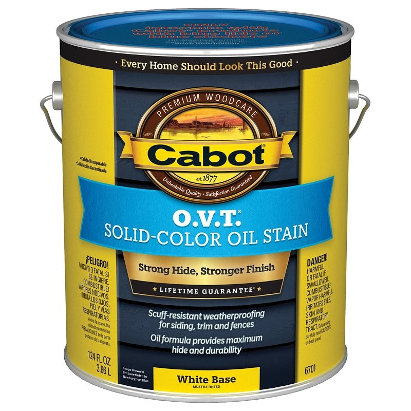 Cabot O.V.T. 140.0006701.007 Oil Stain, Flat, White, Liquid, 1 gal (Pack of 4)